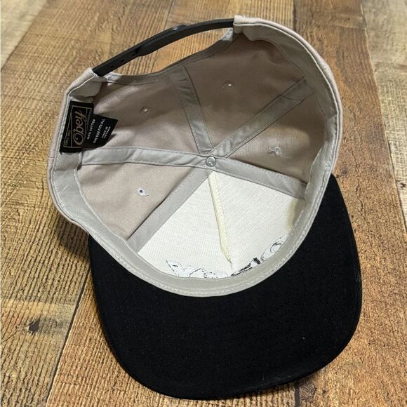 OBEY Embroidered Beige Black Logo Hat Cap SnapBack - Picture 3 of 6
